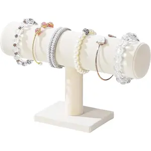 T bar Bracelet Holder,Bracelet Display Stand For Selling, Organizer Watch Rack For Show (Beige, 1 Tier)