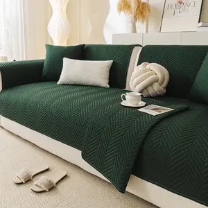 Ultrasonic Stitched Sofa Cover, Non-Slip Thickened Couch Protector, Multiple Colors Available, Fits Single to Multi-Seat Sofas, Sofa Couch Covers