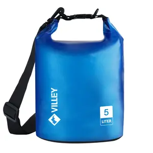 #JumpstartSale VILLEY Dry Bag Waterproof 5L Roll Top Sack Keeps Gear Dry Lightweight Dry Sack with Waterproof Phone Case for Kayaking Boating Camping Swimming and Beach Adventures Transparent Blue