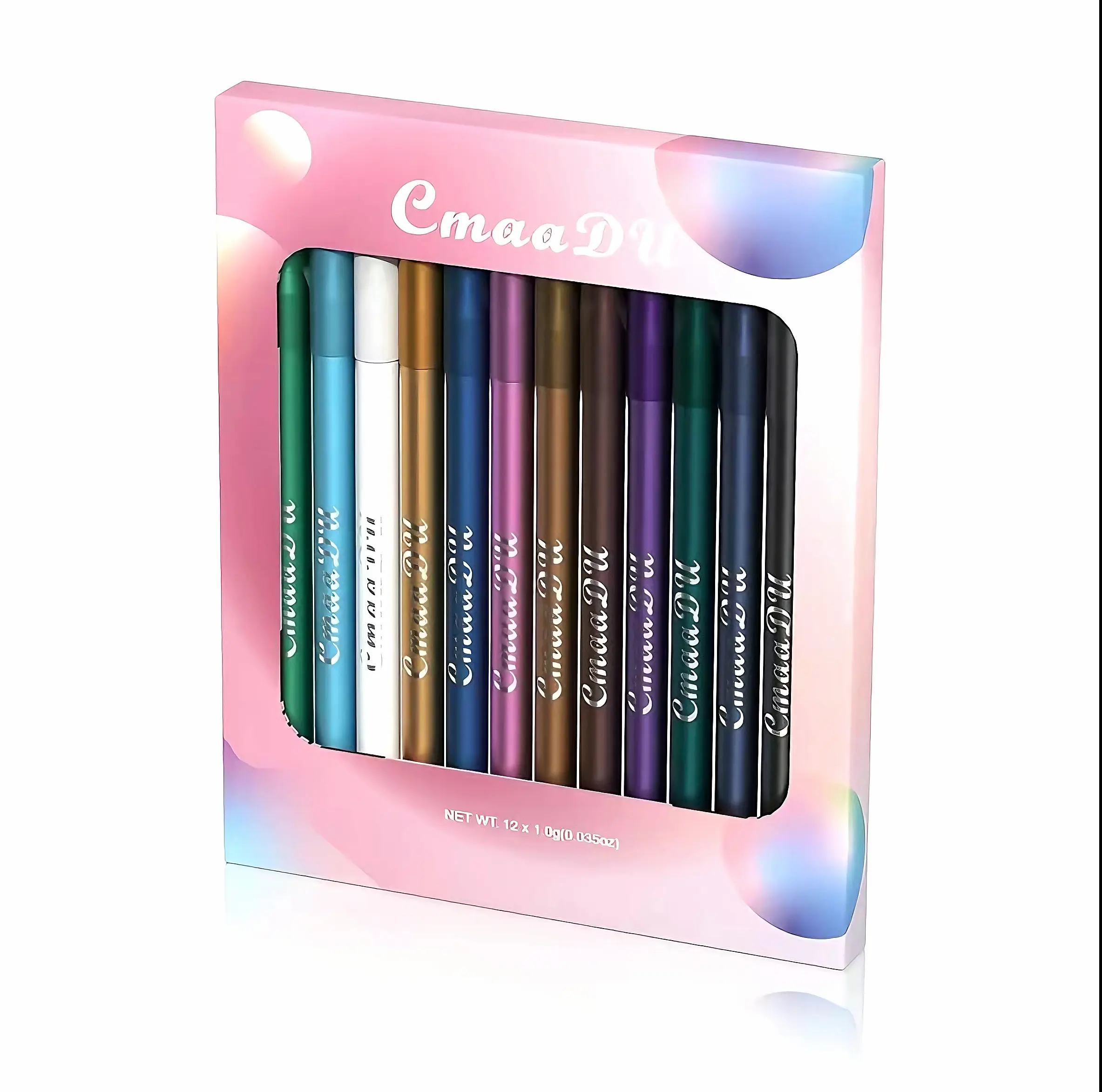 12-Color Eyeliner and Lip Liner Set, 12-Piece Easy-Color Eyeliner Pencil Bundle, Multi-Use Lip and Eye Makeup Tool for Women and Girls, Eyeliner Lipliner
