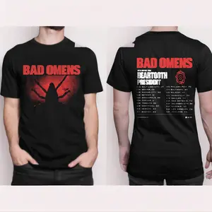 Bad Omens Tour 2026 T-Shirt, 2026 Concert Tour Merch, Two Sided Band Graphic, Shirt For tour 2026, Full Size Full Color.