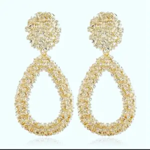 J'adore Earrings - Gold Teardrop Design with Sparkling Details