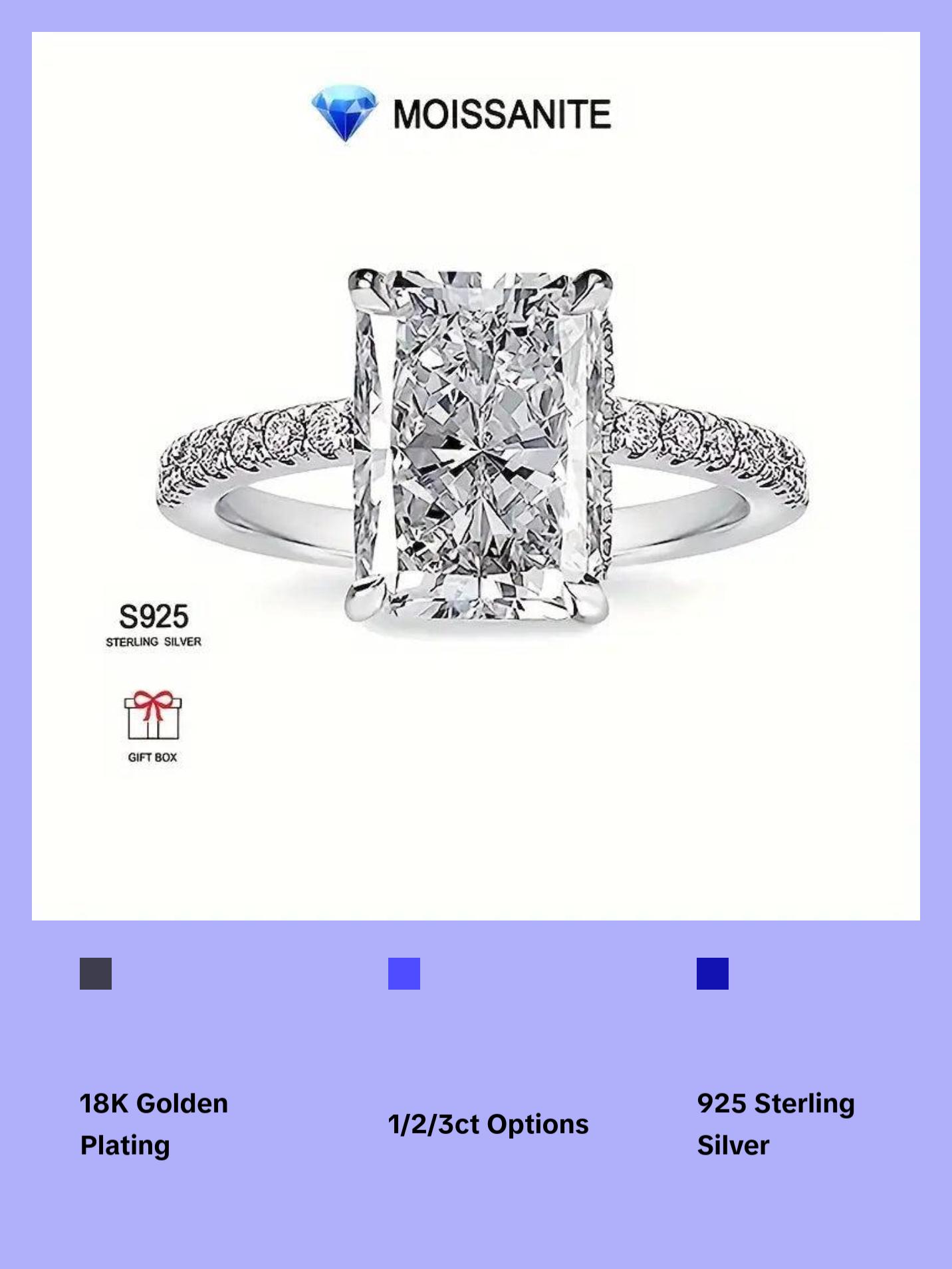 Radiant Cut Moissanite Engagement Ring