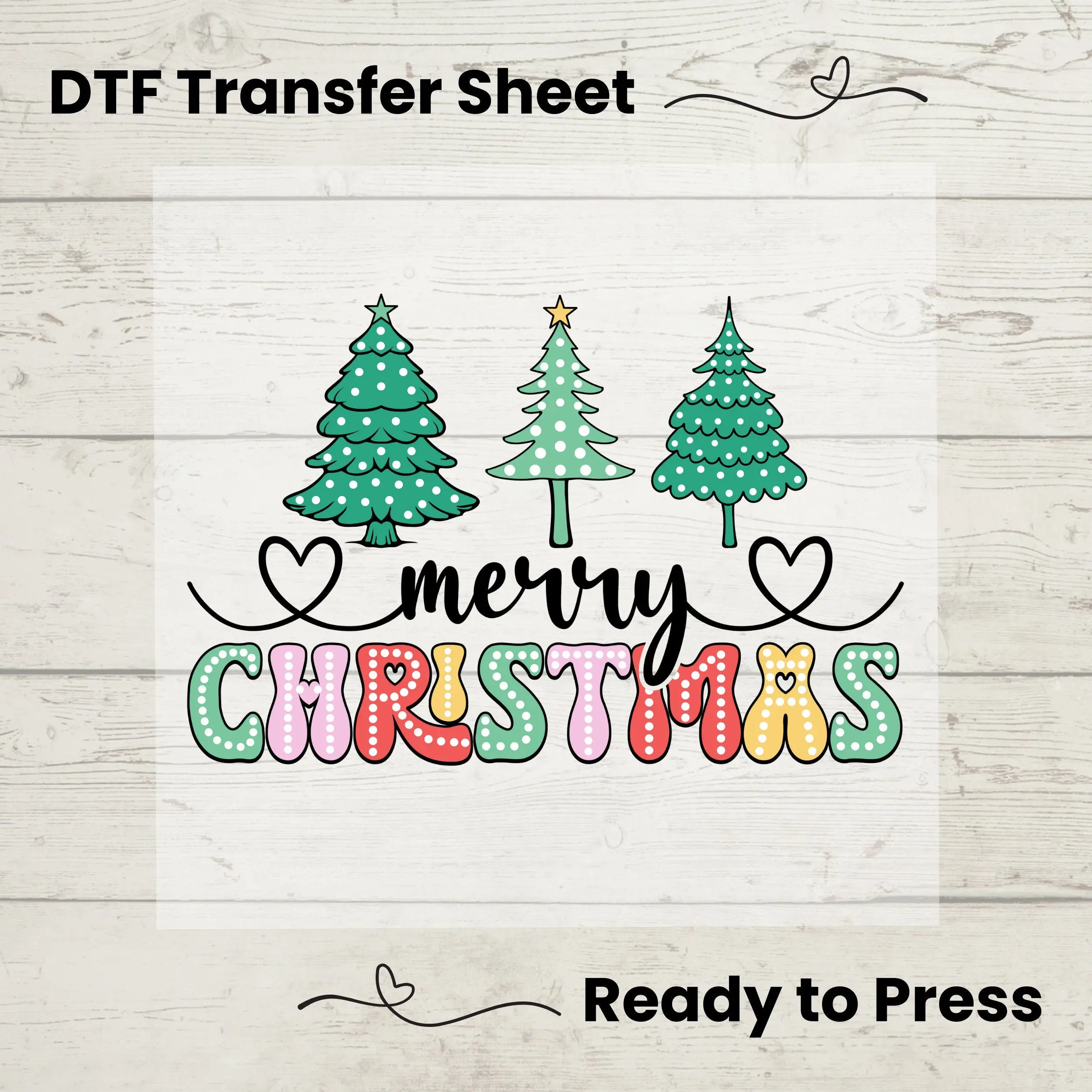 Merry Christmas DTF, Dtf Transfer Sheet, Ready to Press, Custom Dtf, Diy Heat Transfer, Holiday Crafts, Christmas