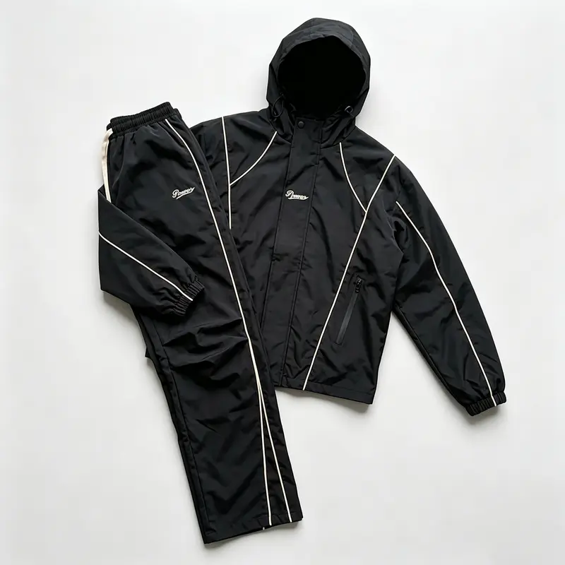men's sweatsuit set Outdoor Windproof full zipper closure Jacket Stylish Hooded Athletic Coat Straight-Leg Casual pants para men 2 piece sets Athleisure Outfits Athleisure Tracksuit Set