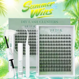 YOULUCK Manga Lash Clusters Waterproof & Windproof Long-Lasting Ultra-Thin Invisible Band Bond & Remover Makeup for Girls Beginner Friendly