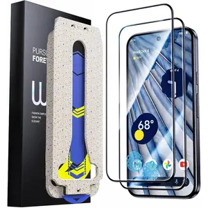 X-PCS02  for Google Pixel 10/Pixel 10 Pro/Pixel 9/Pixel 9 Pro Screen Protector - [Support Fingerprint Unlock] Bubble Free HD Tempered Glass Film with Dust Clean Installing House, 2 Pack