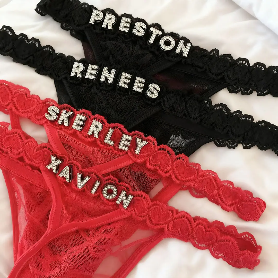 Personalized Rhinestone Thong, Personalized Name Underwear, Shiny Letter DIY, Sexy Luxurious Lingerie, Durable Gemstone, Bikini Thong, Shiny Touch