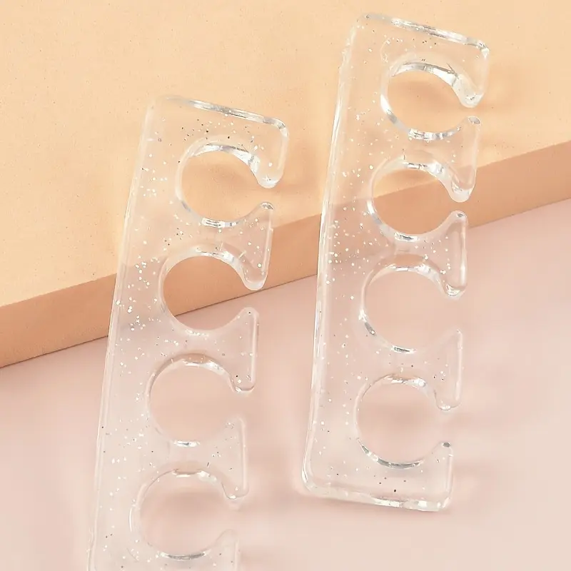 6pcs Soft Silicone Nail Dividers for Foot Comfort Support - Transparent Toe & Finger Splitters with C-Shaped Cutouts, Odor-Free Manicure Pedicure Nail Art Tools for Nail Polish & Toenail Care, Simple Tool, Flexible Material