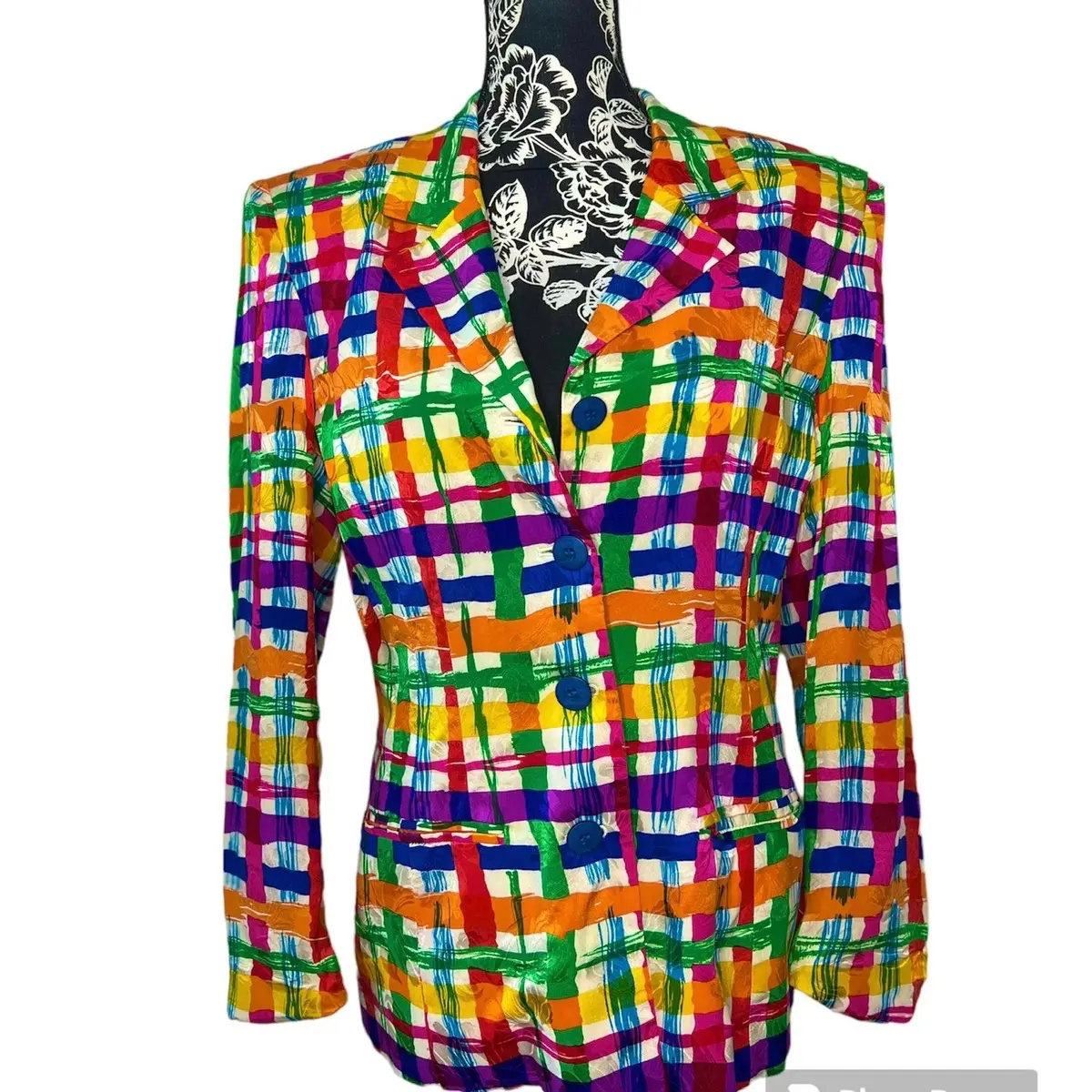 Vintage Colorful Silk Blazer
