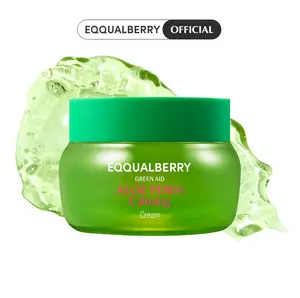 EQQUALBERRY ALOE PDRN Calming Cream - Vegan PDRN & Aloe Water + 5-Cica | Cooling Gel Facial Cream for Oily Acne-Prone Skin, Fungal Acne Safe , Post-Sun Care, Sun Damage Repair |1.69 fl.oz /50ml