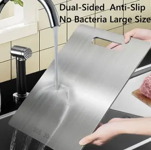 Premium Titanium 2026 Double-Sided - Food Grade Stainless Steel Cutting Board for Kitchen And Dining
