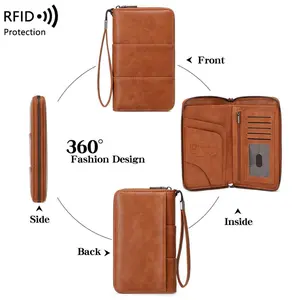 2026 RFID-Blocking Passport Wallet – Large Capacity Travel Document Organizer, Multifunctional Holder
