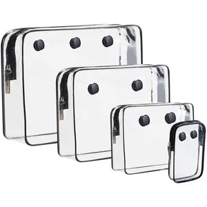 4 Packs Clear Bogg Beach Tote Bag Accessories suitable for Bogg Bag Insert Bag Travel Cellphone Makeup Clean Toiletry Brush Organizer  Divider Storage Inner Pouch -Black