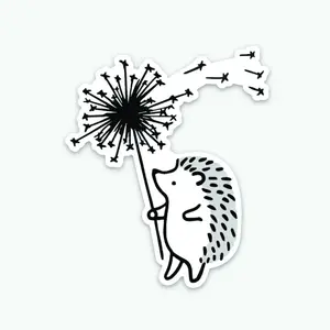 Hedgehog Dandelion Sticker