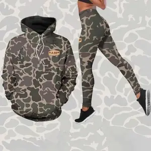 Vintage Camo Hoodie / Leggings for Women (Sold Separately), Matching Camouflage Outfit, Cozy Outdoor Loungewear, Trendy Fall Fashion, Gift for Her