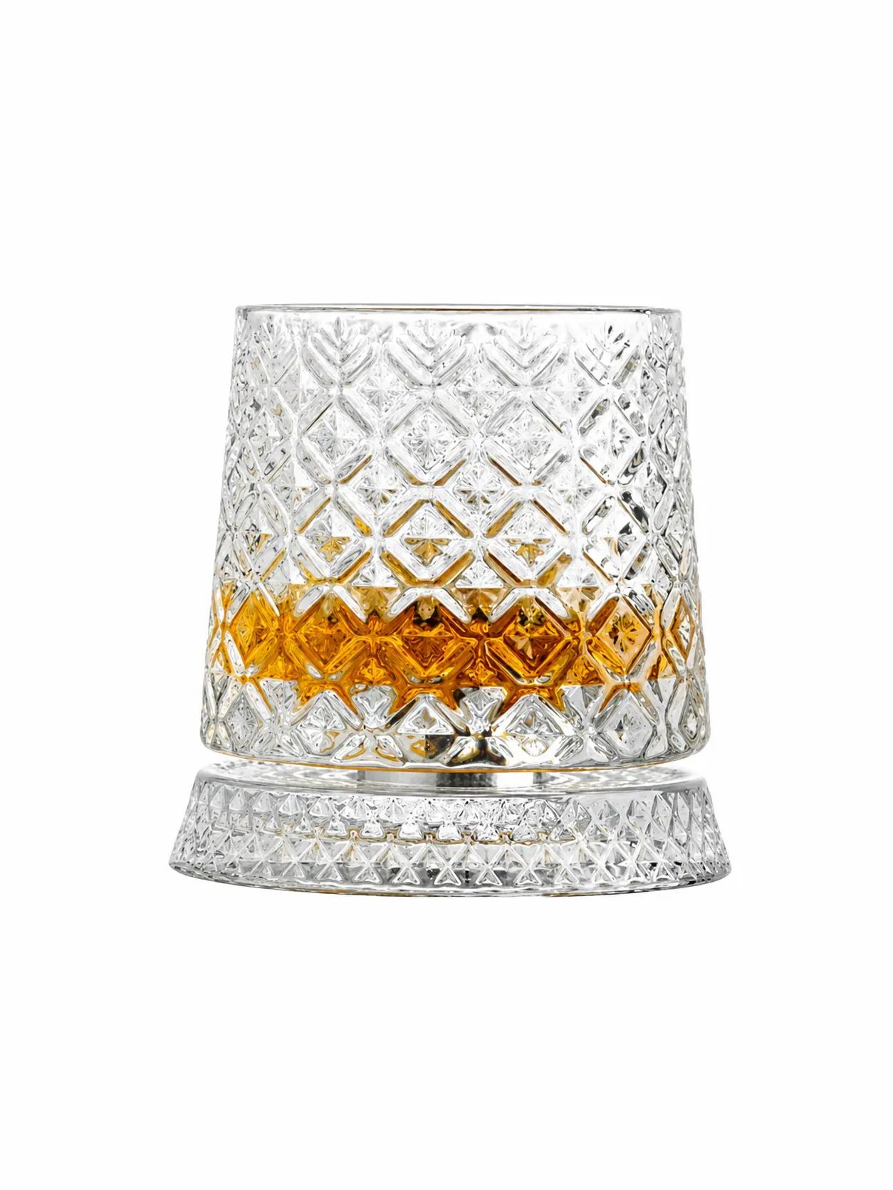 Luxury 360° Spinning Crystal Glass – Star-Cut Stress Relief Whiskey & Wine Glass, Elegant European Barware Gift，Rotating Glass Cup Spinning Glass Cup