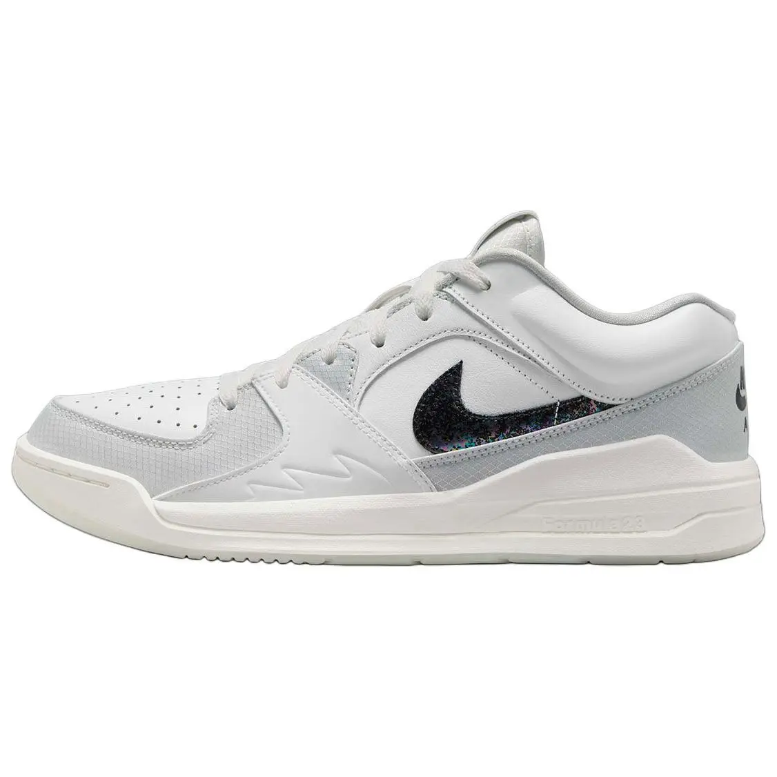 Jordan Stadium 90 Men's Low-Top Retro Basketball Shoes with Glitter Swoosh, Year of the Snake Edition, in White for Comfort, Cushioning, and Traction