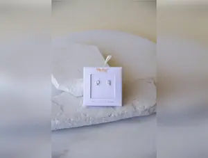 Silver Rectangular Stud Earrings