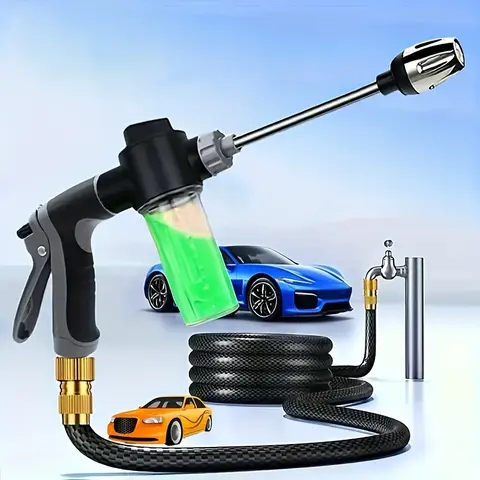 Heavy Duty Foam Car Wash Gun – High Pressure Vehicle Cleaner, Adjustable Nozzle, Long Handle