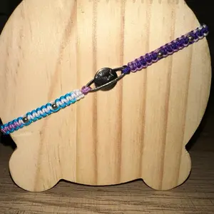 Saturn charm macrame bracelet