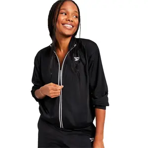 Reebok Womens Athletic Track Jacket, black, Small