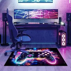 Game Area Rug Teen Boys Carpet, 3D Gaming Rugs Gamepad Controller Mat for Boys Girls Bedroom Playroom, Non-Slip Gamer Rugs Children Gaming Area Rugs 4
