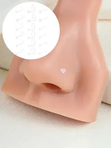 18G 20G Clear Nose Studs for Work Bioflex Plastic Nose Rings for surgery Nostril Piercing Retainers Star Heart Flat Top Nose Piercing Jewelry
