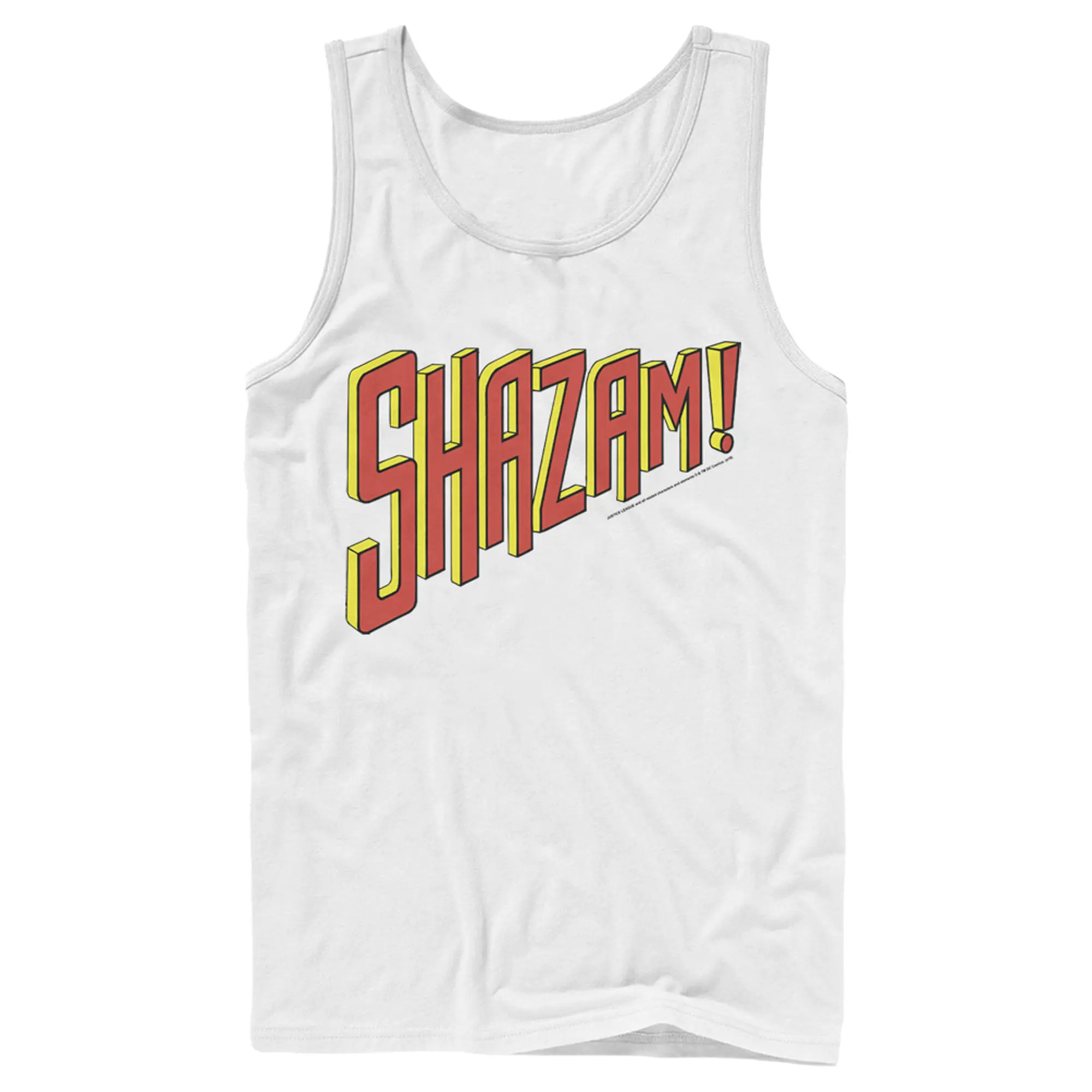 Men's Justice League Shazam Text Logo Tank Top