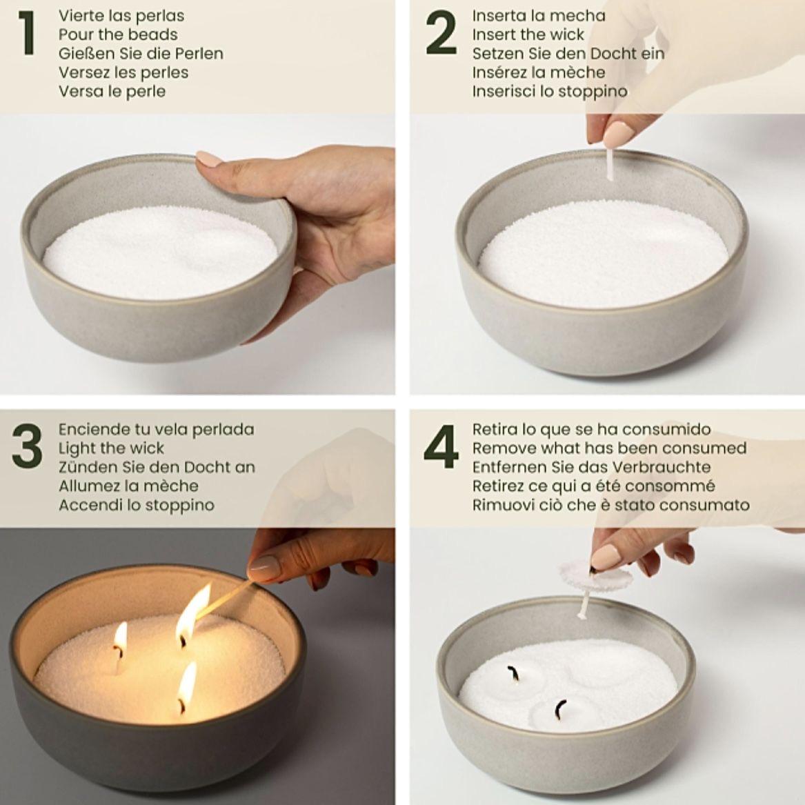 Handmade DIY Flowing Candle with Granular Wax and Sand for Home Decor and Ornaments