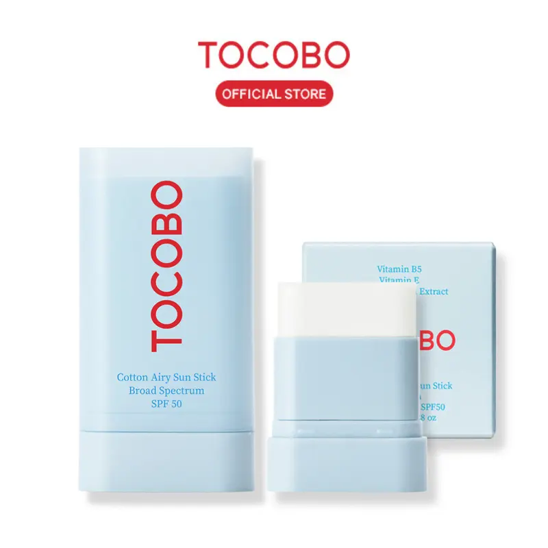 [TOCOBO Official] SPF On-the-Go Shield Sunstick Duo (Sunscreen stick + Mini Sun Stick), Travel Size Sebum Control Facial Sunblock -Vegan, Lightweight, Non-Sticky for Oily Skin