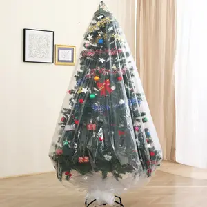 Clear Extra Large 9x6ft Jumbo Heavy Duty Plastic Christmas Tree Disposal Storage Bag Cover for Upright Xmas Tree