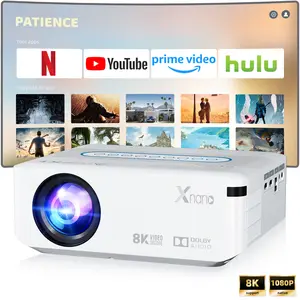 K Support Full HD Smart Projector with Wifi And Wireless 5, Sound, Local 1080P Portable Outdoor Projector, Compatible with TV Stick Smartphone/Laptop, for Bedroom Home Projector, Holiday Gift Options