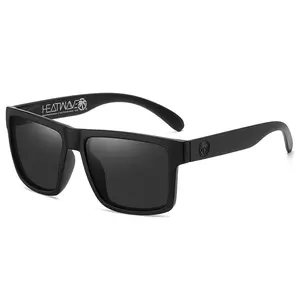 Heat wave riding square polarized men and women high quality real film outdoor sports sunglasses