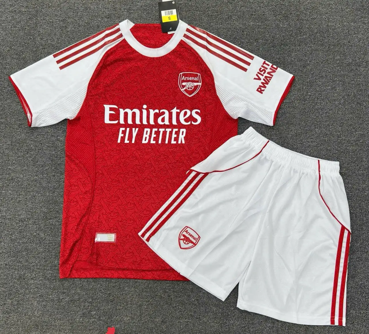 BUY 1 GET 1 FREE SHORTS - Arsenal Red & White Athletic Soccer Jersey Shorts Set Lightweight Sports Training Outfit Unisex