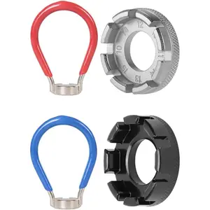 4pcs Bike Spoke Wrench Tool Bicycle Wheel Spoke Truing Tool Bike Rim Correction Kit Spoke Adjuster for Adjusting Cycling Wheel Tension