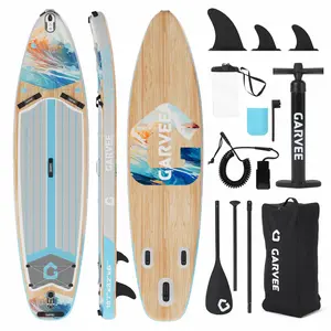 [FLASH SALE] Garvee Inflatable Stand Up Paddle Board  11' Wide Stable Design Non-Slip EVA Deck PVC Material Portable Lightweight Backpack Lakes Rivers Beach