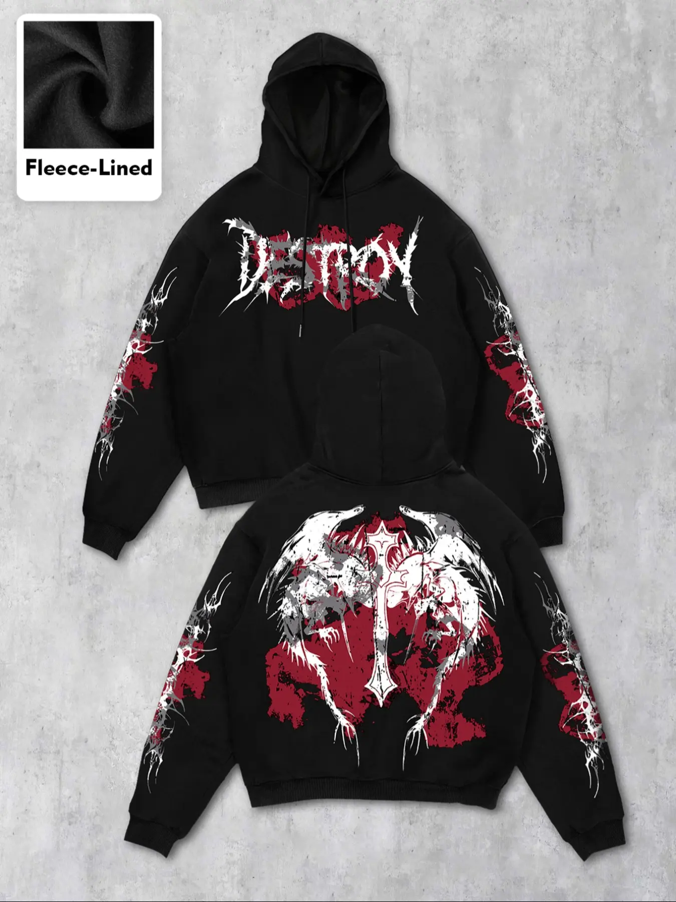 Men's Dragon Pattern Knit Hoodie Pullover, Casual Daily Wear, Essential Wardrobe Item, Fall & Winter Fashion, Fitted Style, Thick Fabric, Sweatshirts