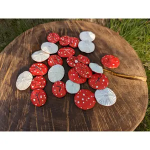 Mushroom Runes Elder Futhark Resin Runes Hand Painted Mushroom Runes