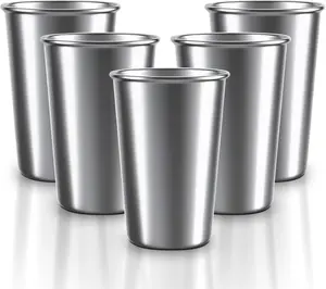 5 Pack 10 oz Stainless Steel Cups for ,'s Pint Cups, Stackable Metal Cups for  & Outdoor Activities,   Unbreakable  Metal Drinking Glasses