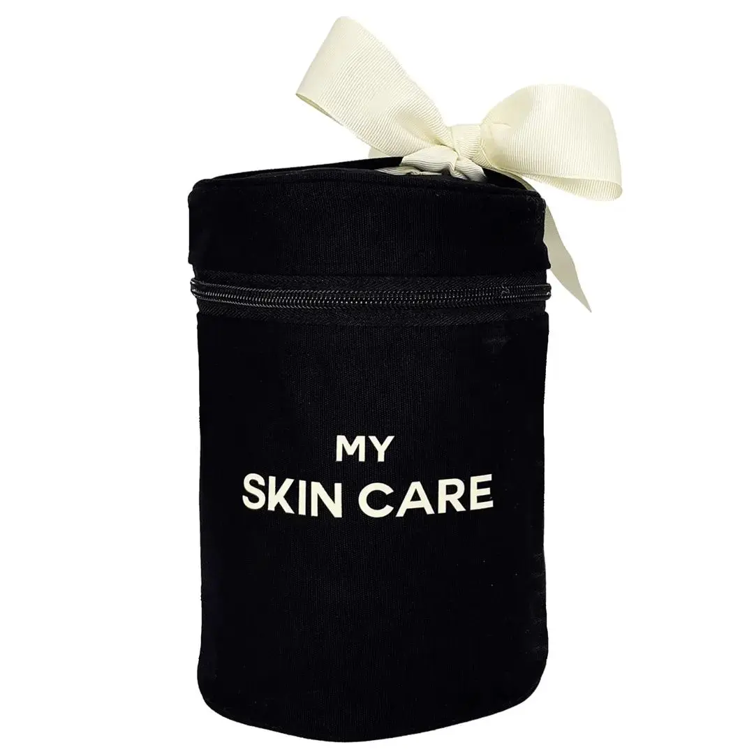 Round Skin Care Case with Handle – Black