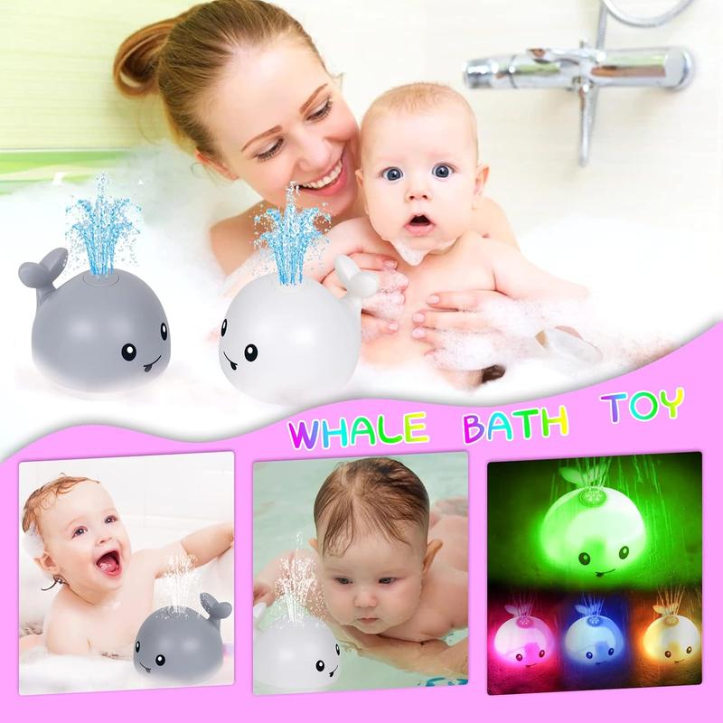 Baby Bath Toys, Toddler Bath Toys for Kids Ages 1-3, Light Up Whale Bath Toy Sprinkler, Pool Water Table Infant Baby Toys 6-12-18 Months, Bathtub Fountain Toy, Toddler 1st Birthday 1 2 3 Gifts