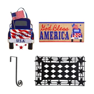 Evergreen Patriotic Door Decor & Sassafras Matet