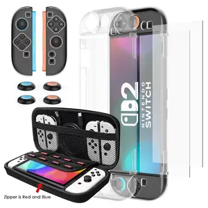 HUPEND Carry Case Compatible with Switch 2 and New Switch OLED Console -Protective Hard Portable Travel Carry Case Shell Pouch with Pockets for Accessories and Games