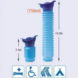 1set Urinal Car Urinal Bucket Outdoor Standing Urine Emergency Travel Portable Reusable Shrinkable Camping Toilet Urine Leak
