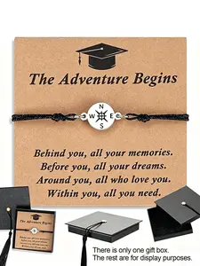 Unique Grad Cap Box 2026 Graduation Gifts for Her/Him - Adjustable Unisex Bracelet for Primary/Middle School/High School/College Grads