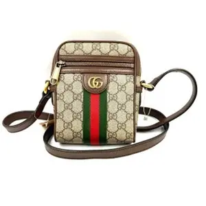 Pre-owned GUCCI As Shown Crossbody Bags HZ 0956 Ophidia GG Supreme Crossbody Bag Brown Beige