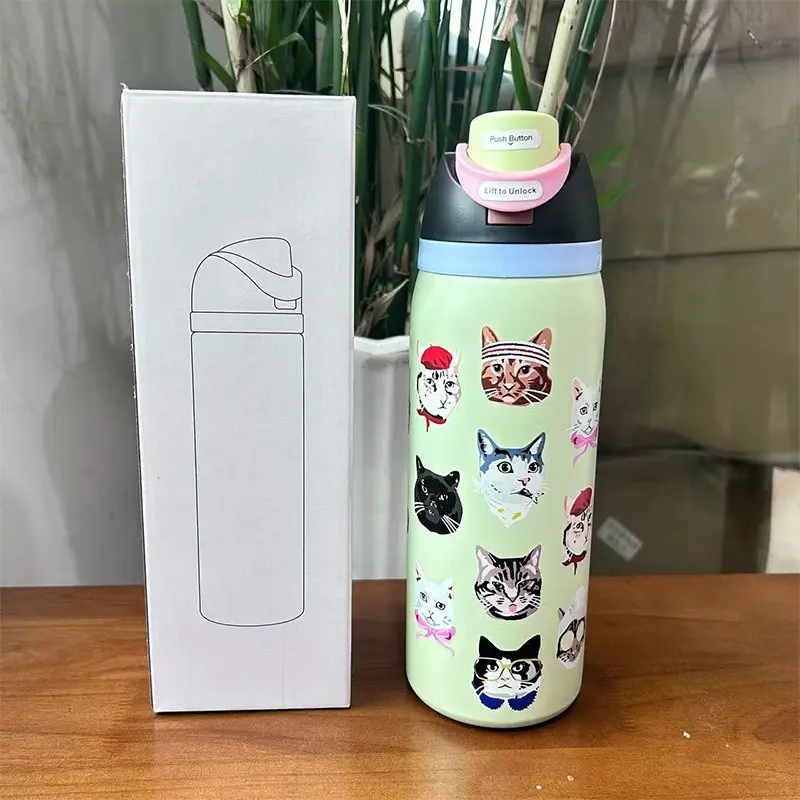 Owala x Urban Outfitters FreeSip Dog Collage Water Bottle, 32oz Insulated Stainless Steel Tumbler with Built-In Straw, Leak-Proof Reusable Travel Bottle