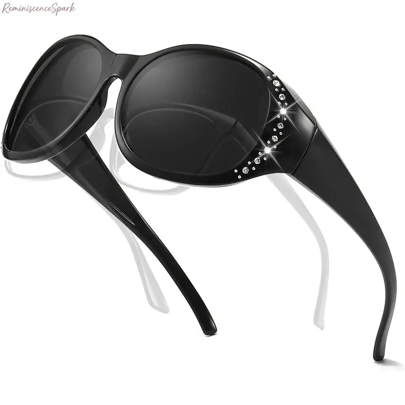 Oversized Polarized Sports Sunglasses - 2-Packs Unisex Fit-Over Plastic Frames with Shiny Accents, UV400 Protection, Anti-Glare Lenses, Lightweight Durability, Fashionable Comfort for Adult Driving & Outdoor Activities