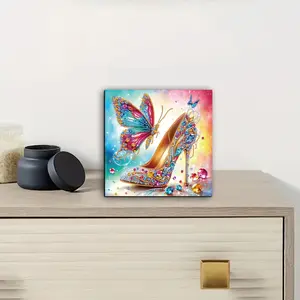 Butterfly Pattern DIY Diamond Arts Colorful Painting Kit, Handicraft 5D Diamond Decor Painting Kit, Wall Art Decor for Home Living Room Bedroom